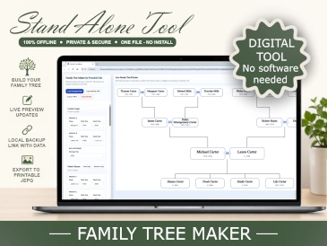 Family Tree Maker: Printable Genealogy Chart Tool (Digital Tool)